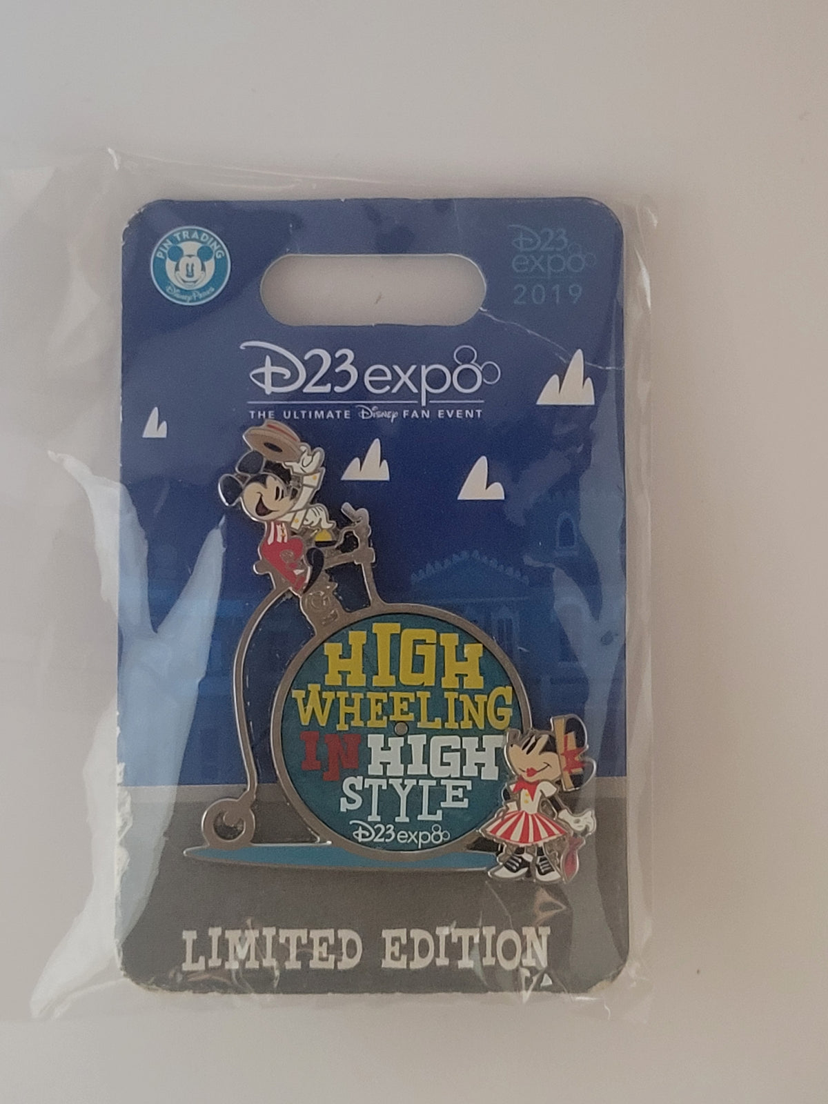 D23 Expo 2019 Disney Pin - Dapper Collection - High Wheeling In High Style Minnie Mickey LE 1500