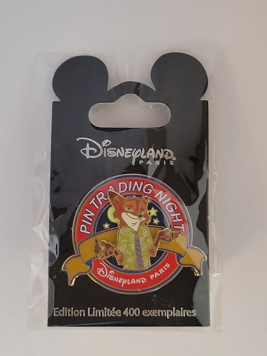 DLP Disney Pin - Trading Night Logo - Nick Wilde from Zootopia LE 400