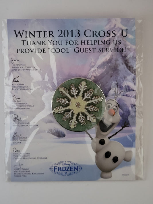 WDW Disney Pin - Cross-U Winter - Frozen Snowflake Olaf CM Exclusive