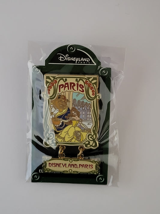 DLP Disney Pin - Paris Retro - Belle and Beast from Beauty and the Beast LE 600