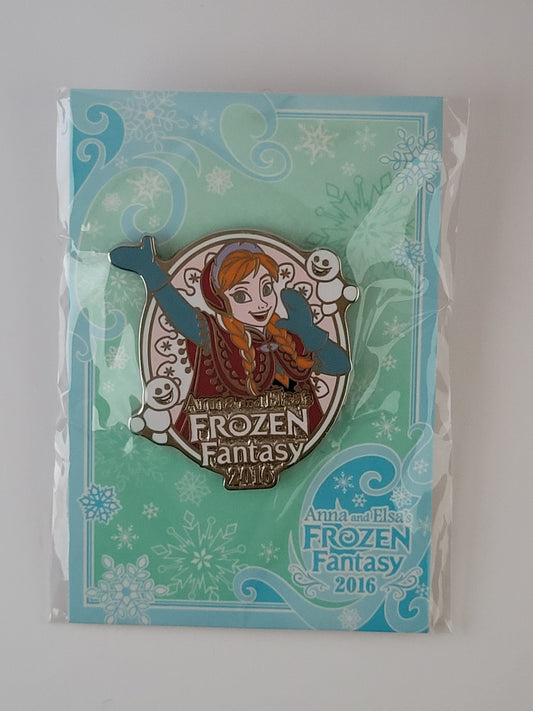 TDR Disney Pin - Frozen Fantasy 2016 - Ambassador Hotel - Anna & Snowgies Japan Exclusive