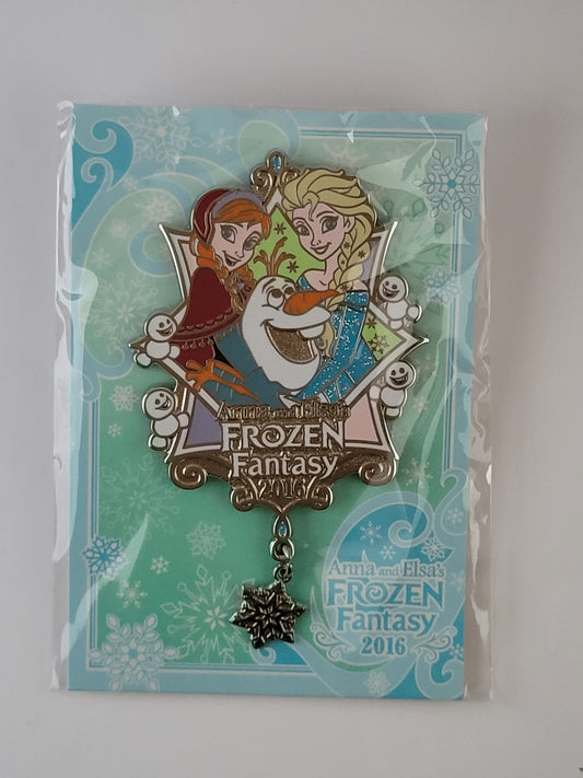 TDR Disney Pin - Frozen Fantasy 2016 - Ambassador Hotel - Anna, Elsa, Olaf, & Snowgies Japan Exclusive