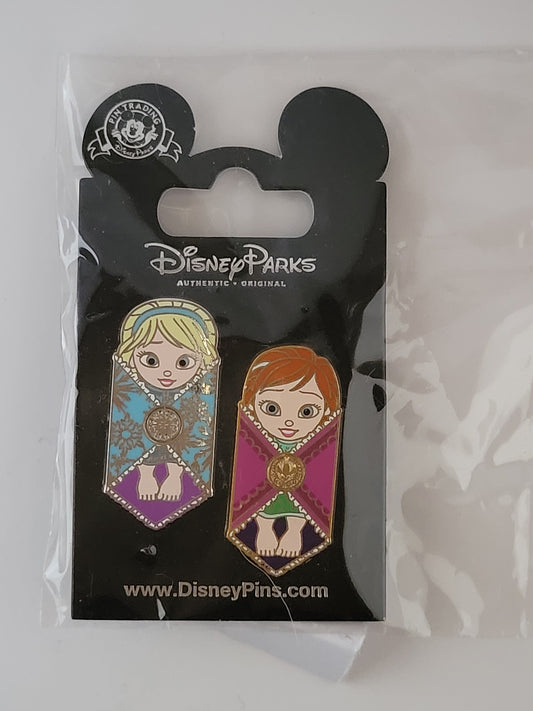 Disney Parks Pin - Swaddled Babies - Anna and Elsa from Frozen 2-pin Set