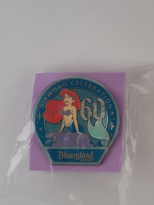 DLR Pin - 60th Diamond Celebration - Disney Girls - Ariel from Little Mermaid LR