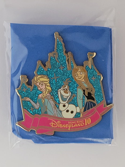 HKDL Disney Pin - 10th Anniversary - Anna Elsa Olaf from Frozen LE 1000