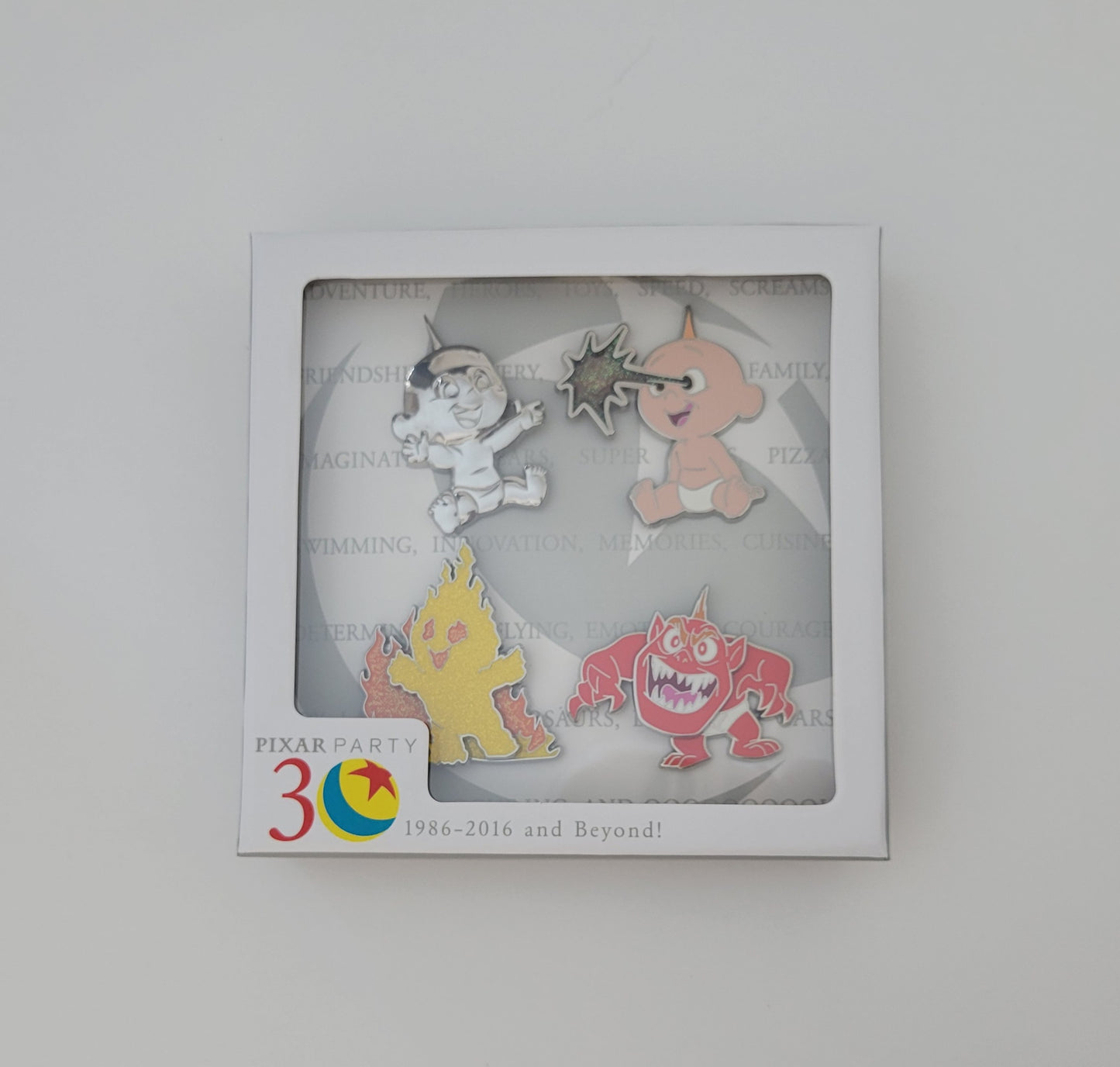 WDW Disney Pin - Pixar Party - Incredibles - Jack-Jack LE 1100 4-pin Boxed Set
