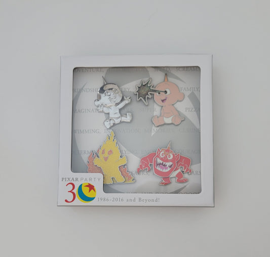 WDW Disney Pin - Pixar Party - Incredibles - Jack-Jack LE 1100 4-pin Boxed Set