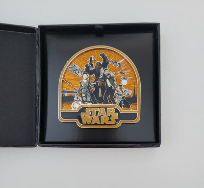Parks Disney Pin - Star Wars The Force Awakens - Resistance - Chewbacca, Rey, Han Solo, Finn, BB-8 Jumbo LE 500