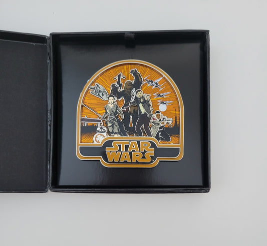 Parks Disney Pin - Star Wars The Force Awakens - Resistance - Chewbacca, Rey, Han Solo, Finn, BB-8 Jumbo LE 500