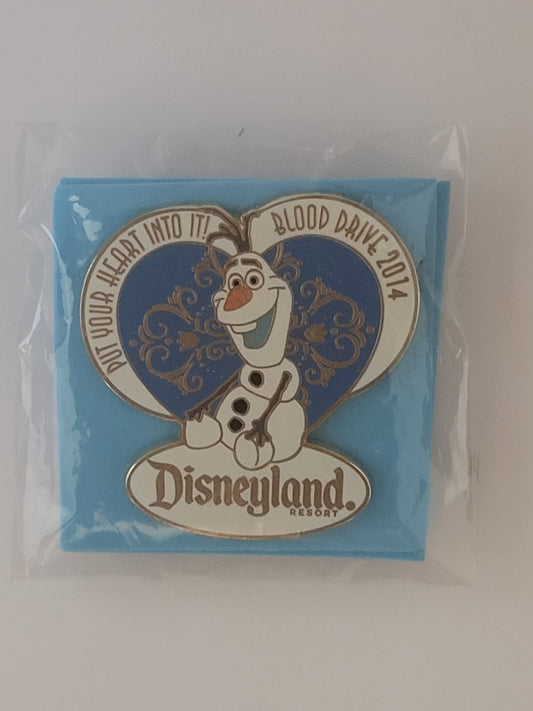 DLR Disney Pin - 2014 Blood Drive Cast Member - Olaf from Frozen LR