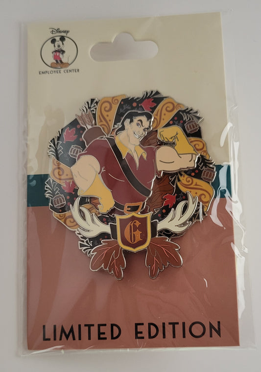 DEC Disney Pin - Halloween Wreath Villain - Gaston from Beauty and the Beast LE 400