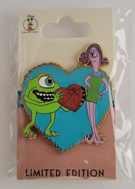 DEC Disney Pin - Pixar Heart Valentine's Day - Celia and Mike from Monsters, Inc. LE 350