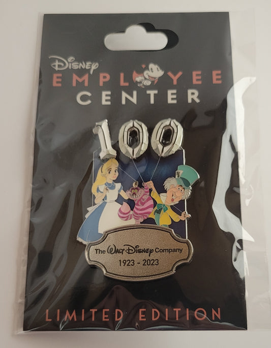 DEC Pin - Disney 100 Celebration - Alice, Mad Hatter, and Cheshire Cat LE 250