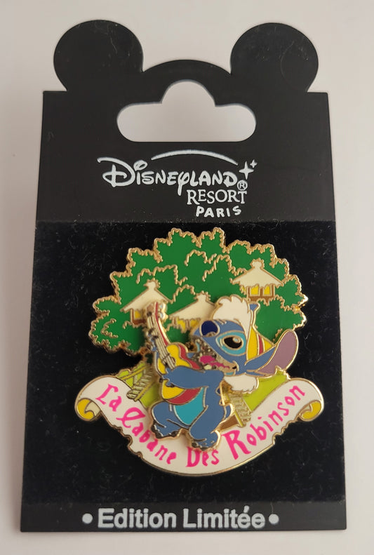 DLP Disney Pin - Disneyland Paris Invasion Stitch - La Cabane Des Robinsons Swiss LE 1200