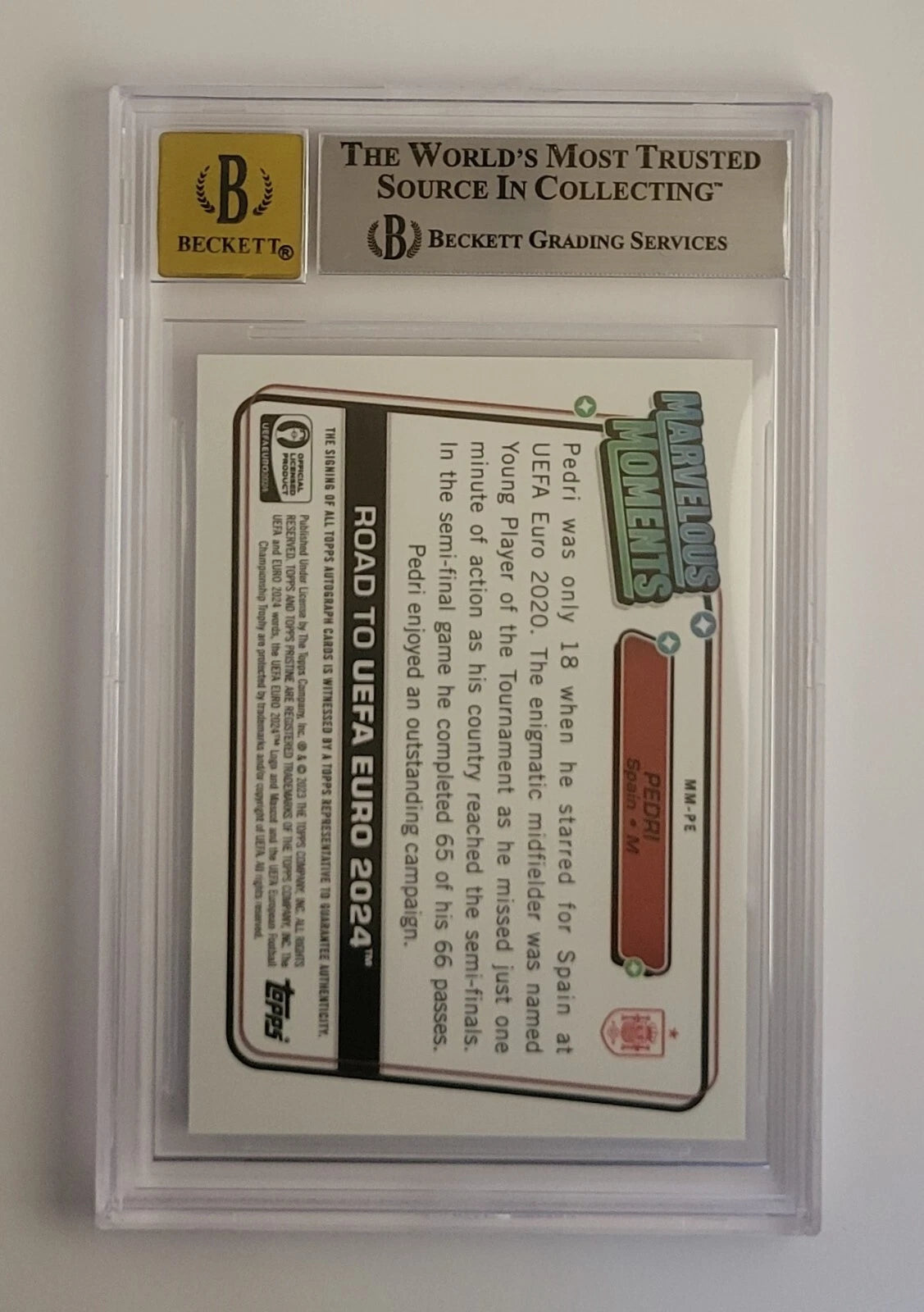Pedri - (MMA-PE) Marvelous Moments Autograph - #11/25 - Graded BGS 9